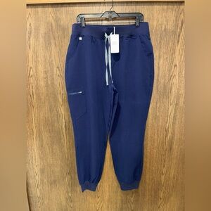 NWT FIGS Women's Zamora Jogger Scrub Pants in Blue High Waisted XL